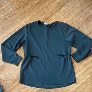 Sage Collective - drawstring corded long sleeve crew neck